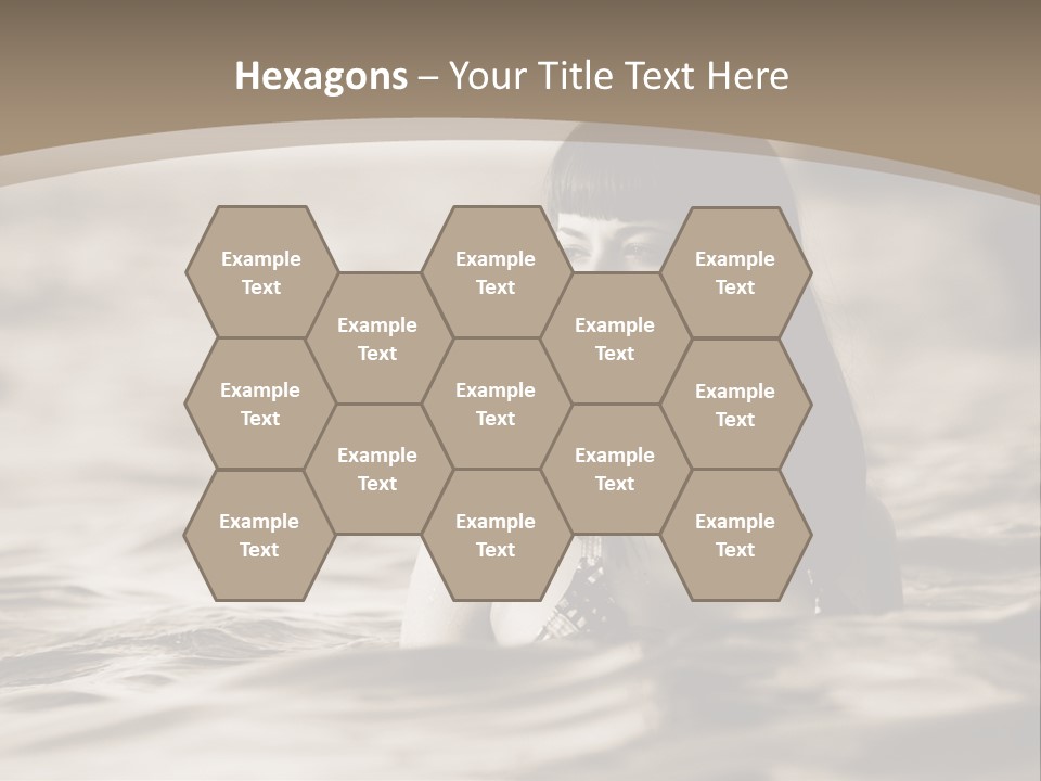 A Woman In The Water With Her Eyes Closed PowerPoint Template