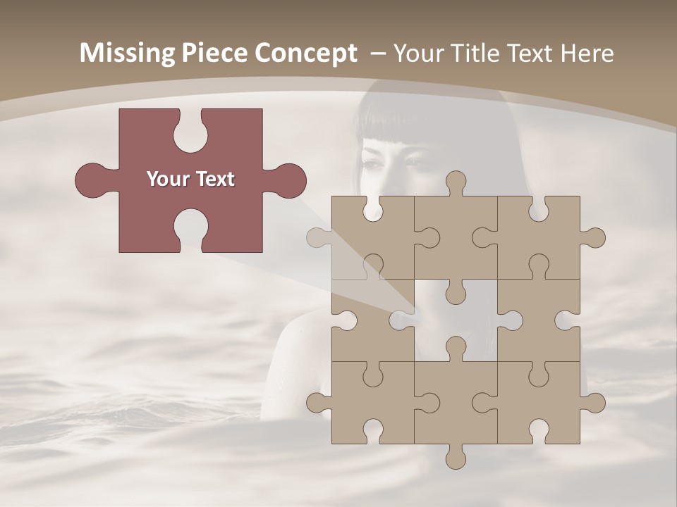 A Woman In The Water With Her Eyes Closed PowerPoint Template