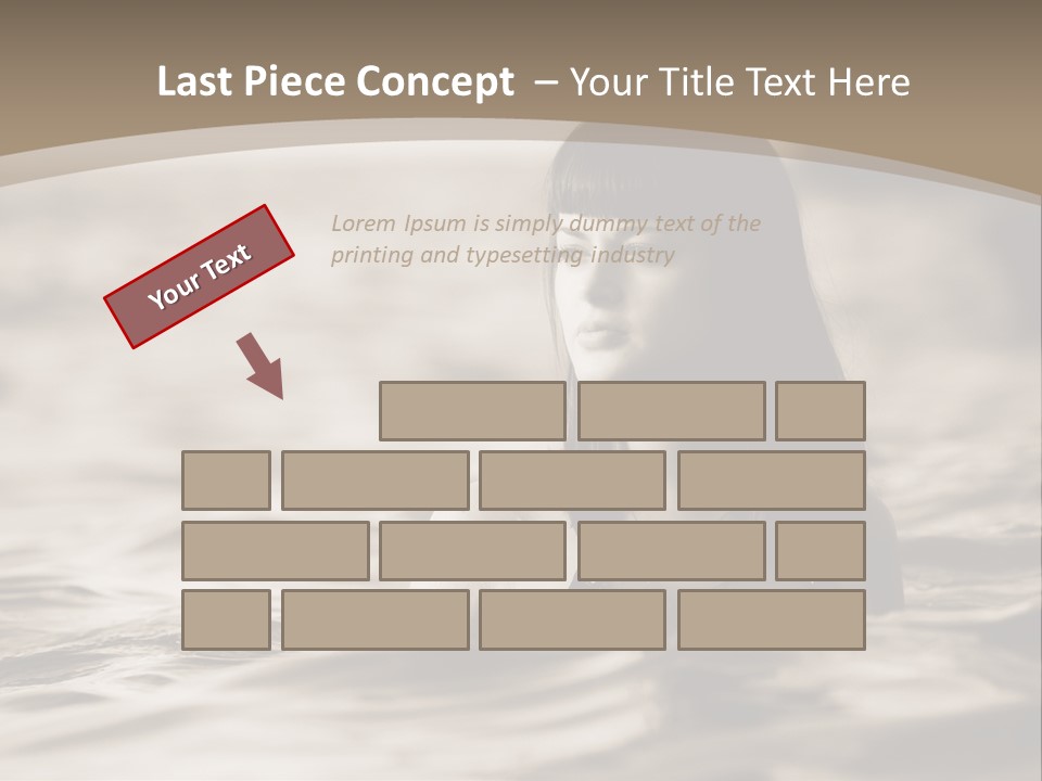 A Woman In The Water With Her Eyes Closed PowerPoint Template