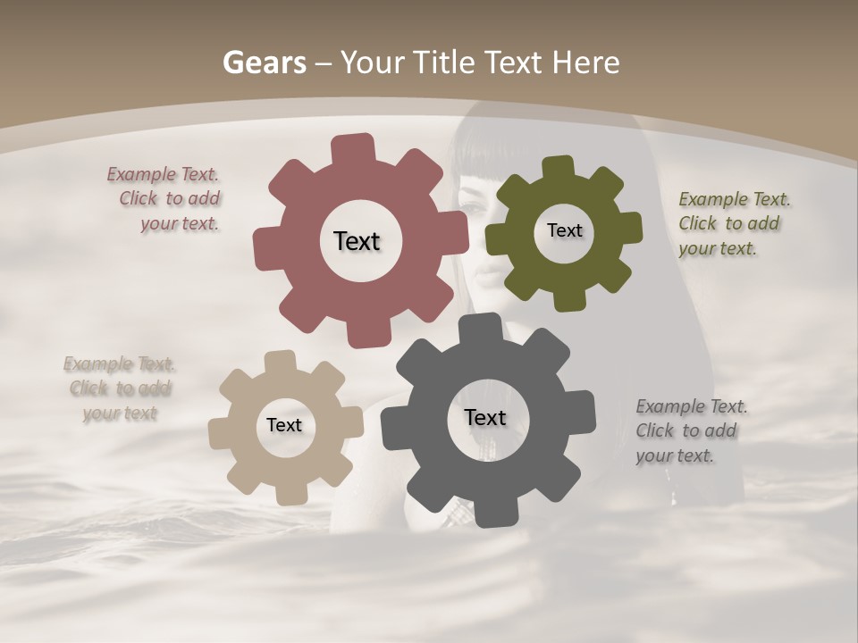 A Woman In The Water With Her Eyes Closed PowerPoint Template