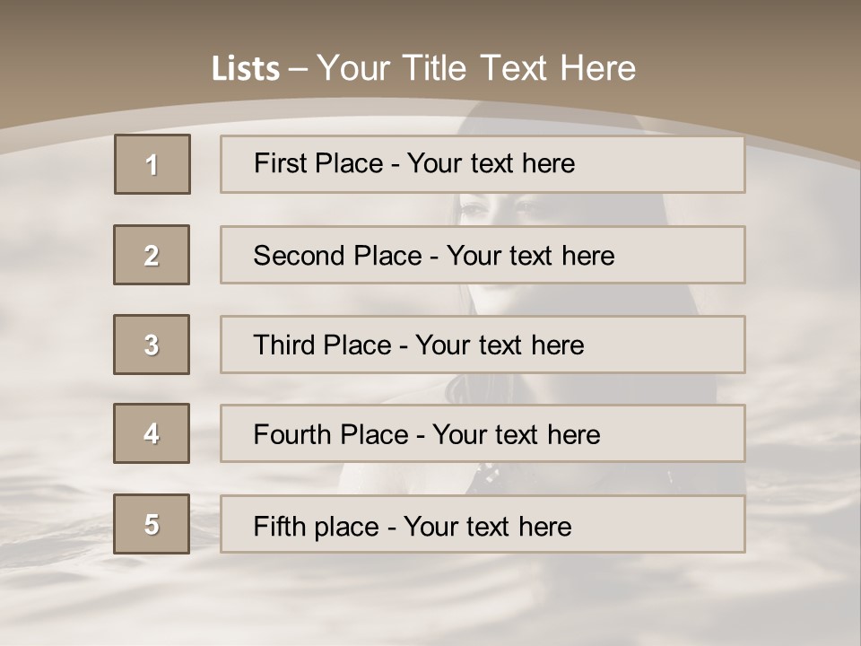 A Woman In The Water With Her Eyes Closed PowerPoint Template