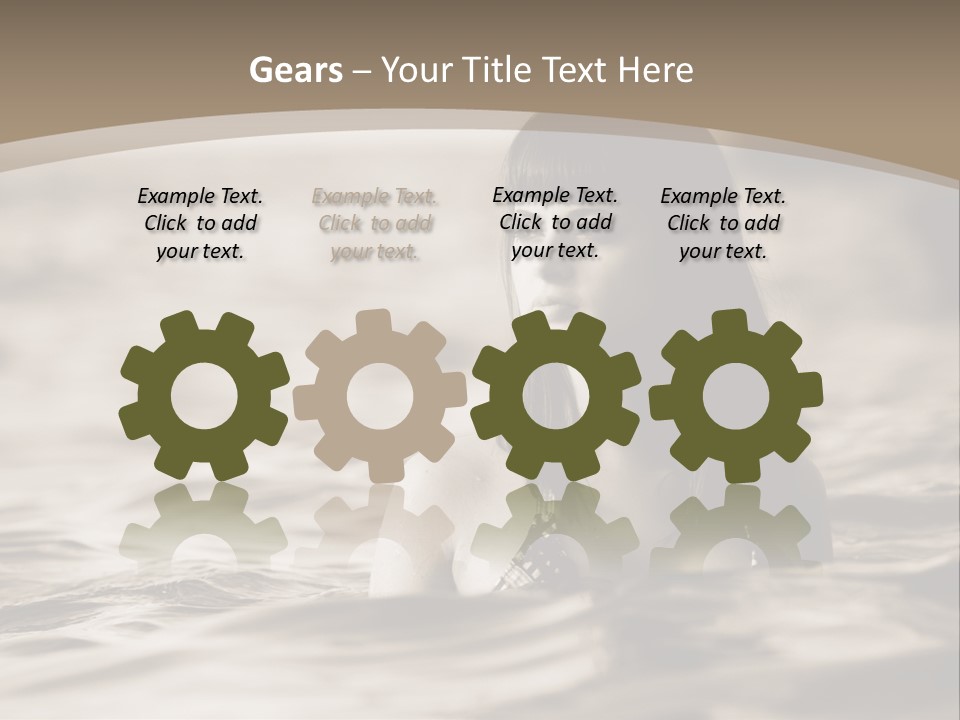 A Woman In The Water With Her Eyes Closed PowerPoint Template