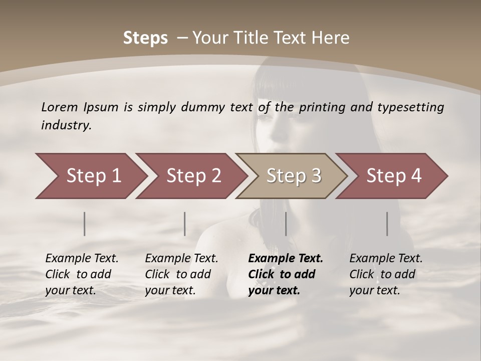 A Woman In The Water With Her Eyes Closed PowerPoint Template