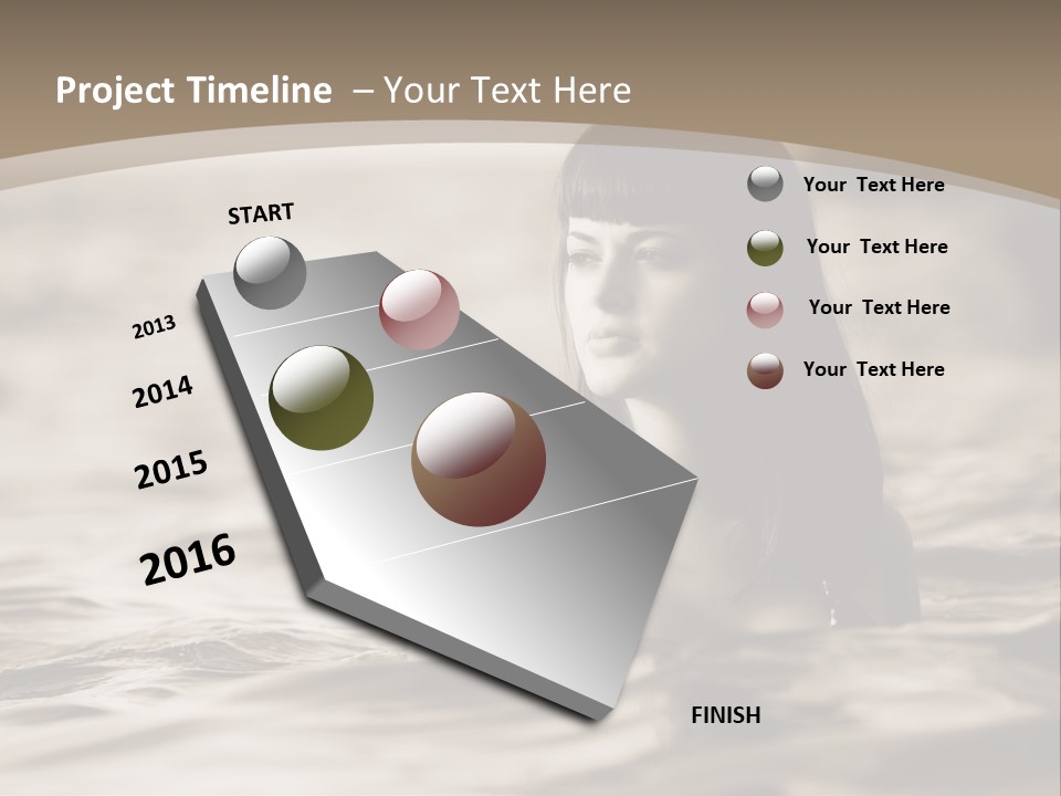 A Woman In The Water With Her Eyes Closed PowerPoint Template