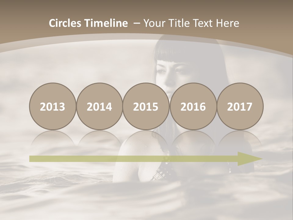 A Woman In The Water With Her Eyes Closed PowerPoint Template