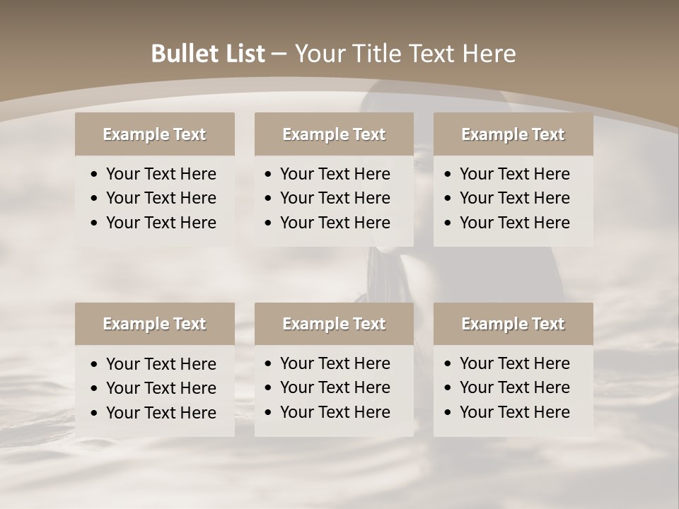 A Woman In The Water With Her Eyes Closed PowerPoint Template