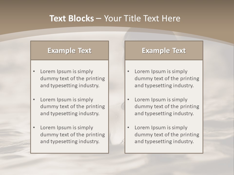 A Woman In The Water With Her Eyes Closed PowerPoint Template