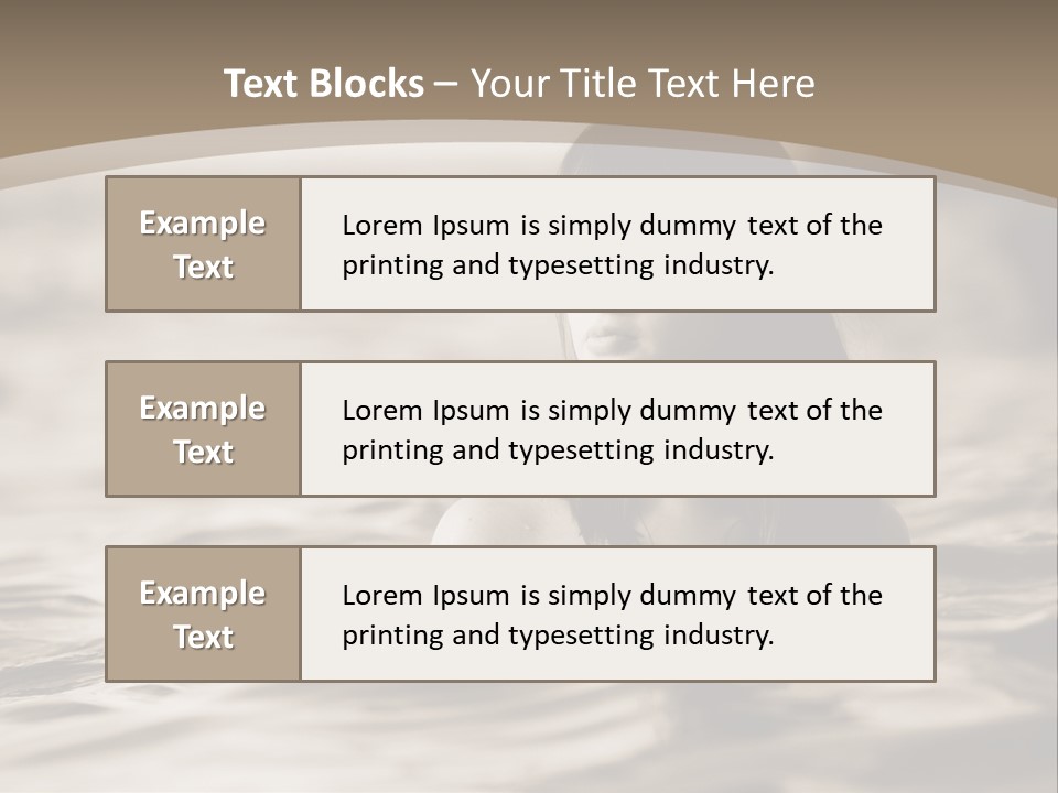 A Woman In The Water With Her Eyes Closed PowerPoint Template