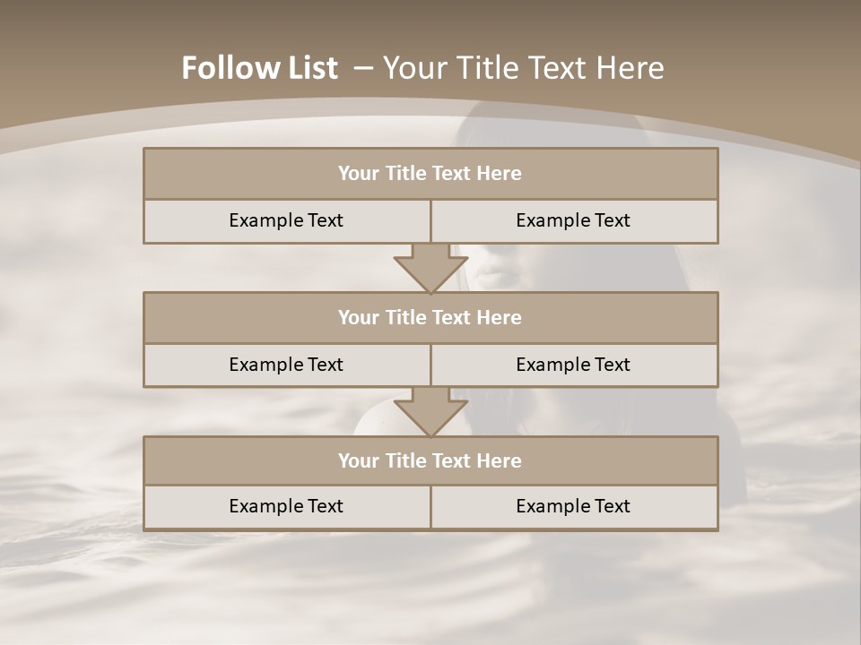 A Woman In The Water With Her Eyes Closed PowerPoint Template