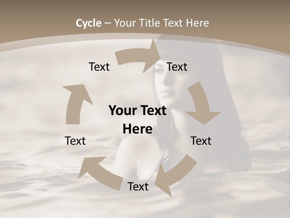 A Woman In The Water With Her Eyes Closed PowerPoint Template