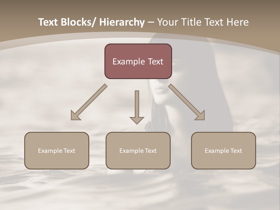 A Woman In The Water With Her Eyes Closed PowerPoint Template