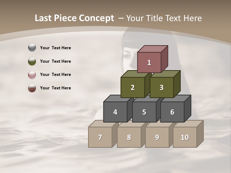 A Woman In The Water With Her Eyes Closed PowerPoint Template