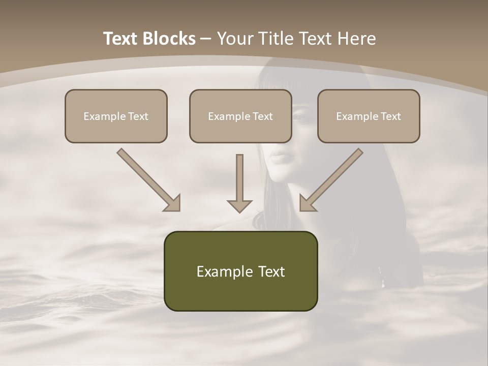 A Woman In The Water With Her Eyes Closed PowerPoint Template