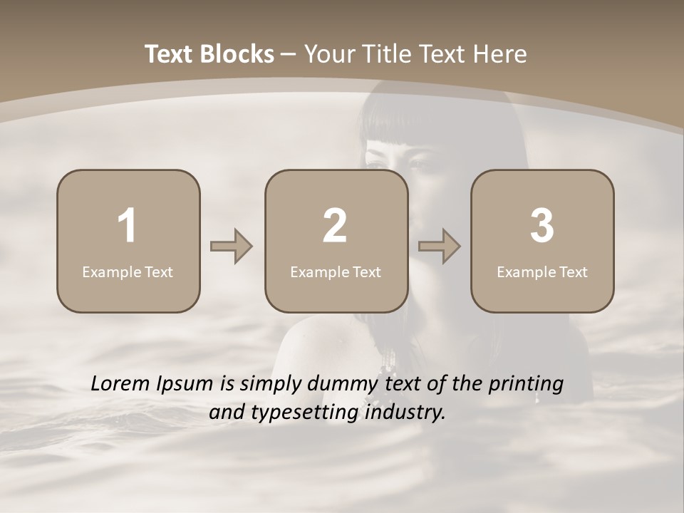 A Woman In The Water With Her Eyes Closed PowerPoint Template