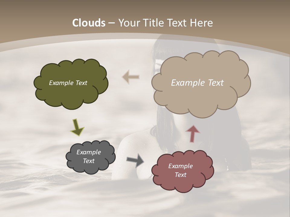 A Woman In The Water With Her Eyes Closed PowerPoint Template