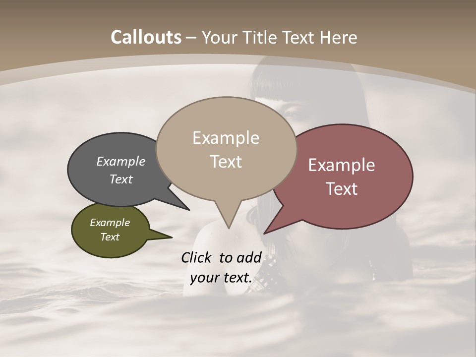 A Woman In The Water With Her Eyes Closed PowerPoint Template