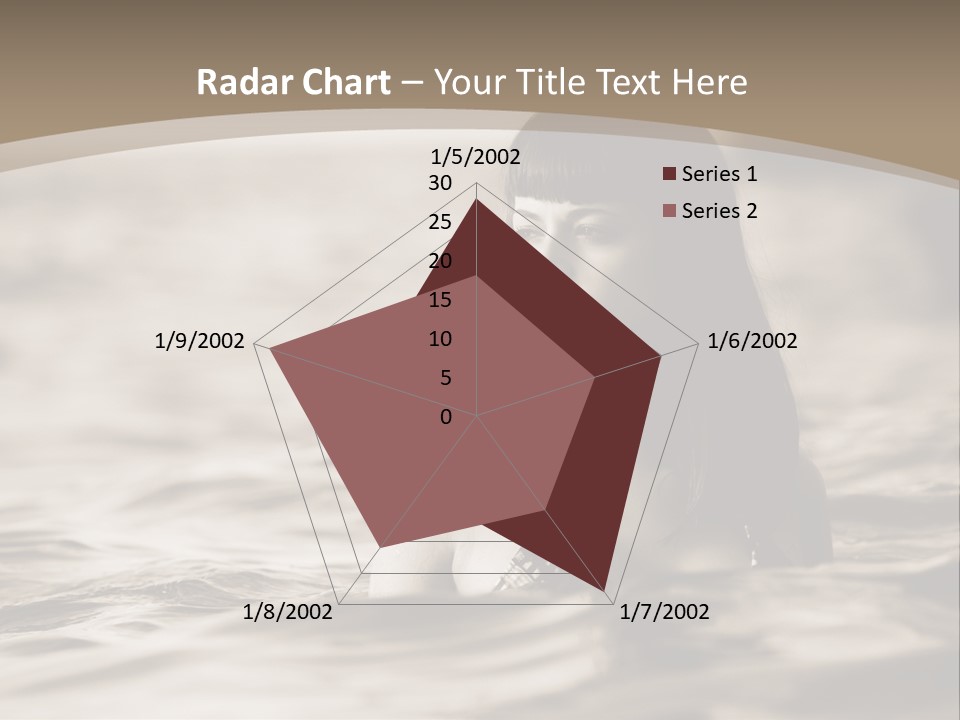 A Woman In The Water With Her Eyes Closed PowerPoint Template