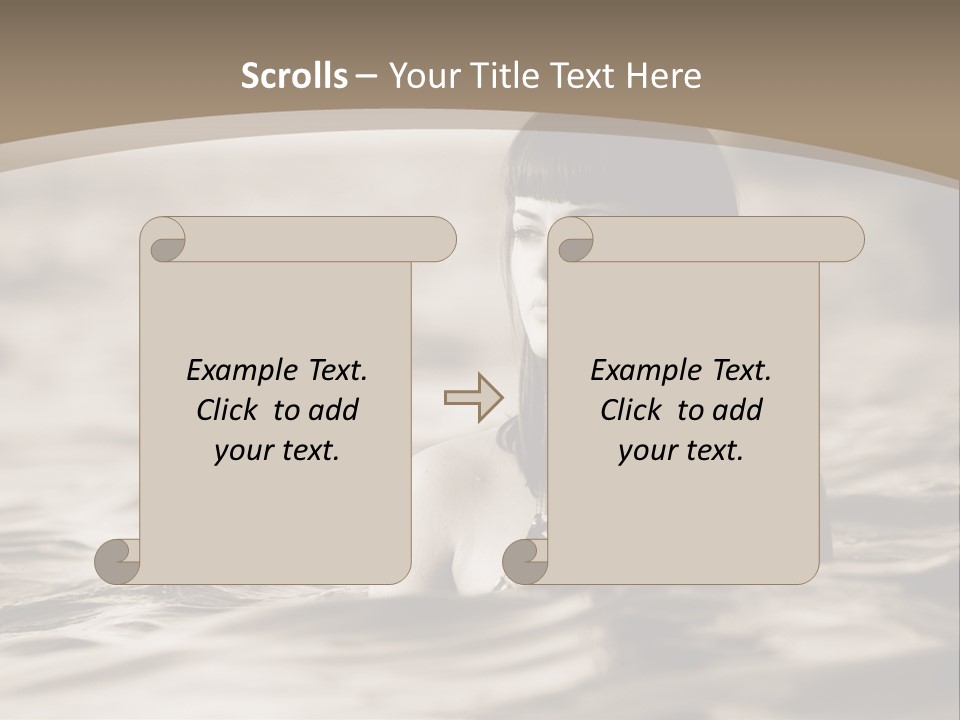 A Woman In The Water With Her Eyes Closed PowerPoint Template