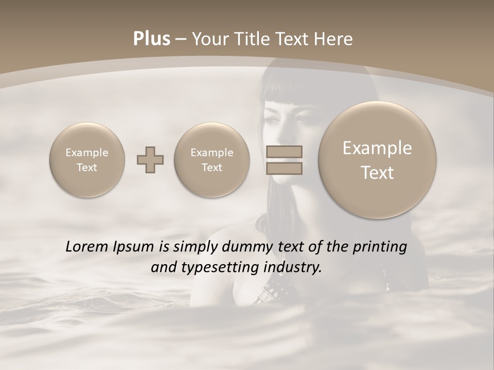 A Woman In The Water With Her Eyes Closed PowerPoint Template