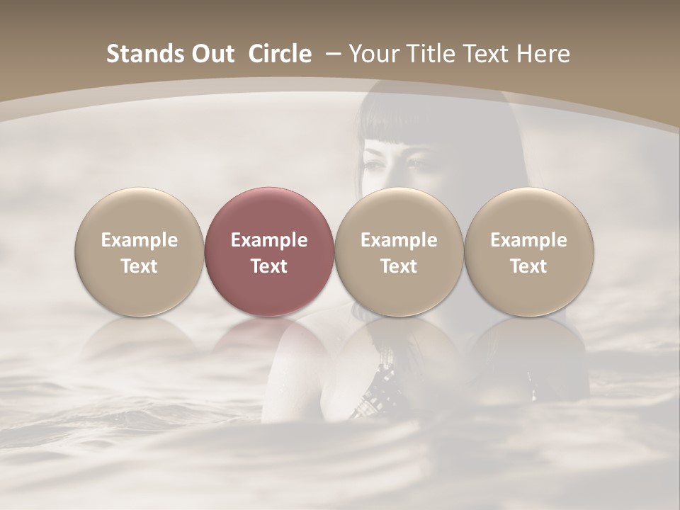 A Woman In The Water With Her Eyes Closed PowerPoint Template