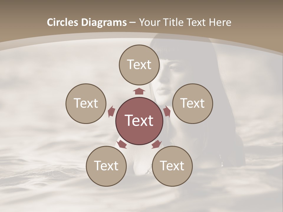 A Woman In The Water With Her Eyes Closed PowerPoint Template