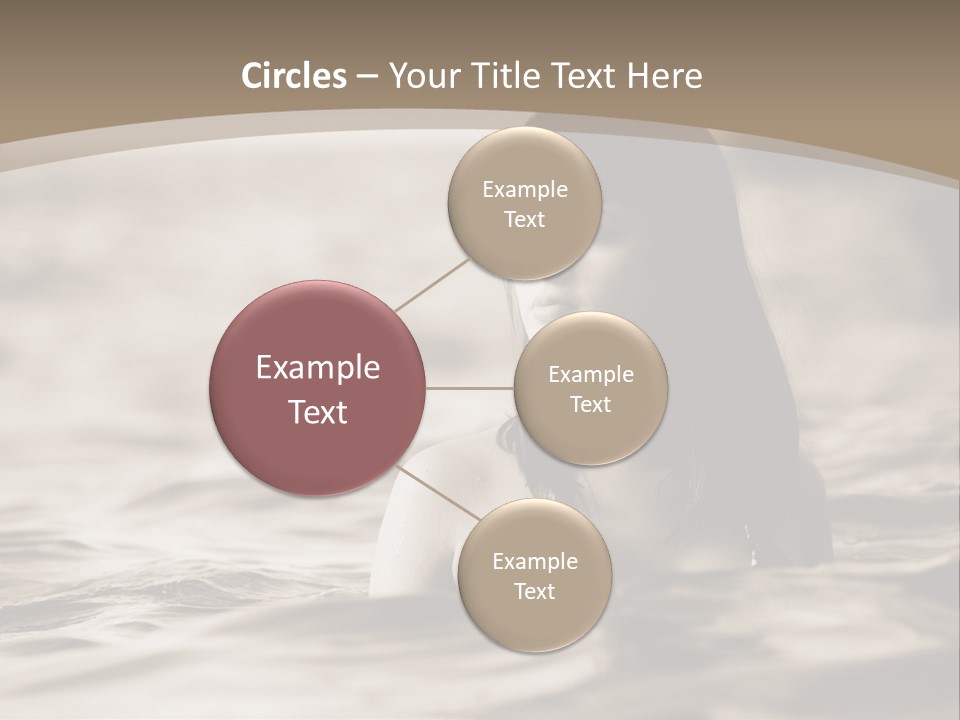 A Woman In The Water With Her Eyes Closed PowerPoint Template