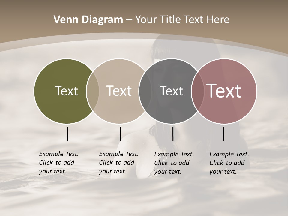 A Woman In The Water With Her Eyes Closed PowerPoint Template