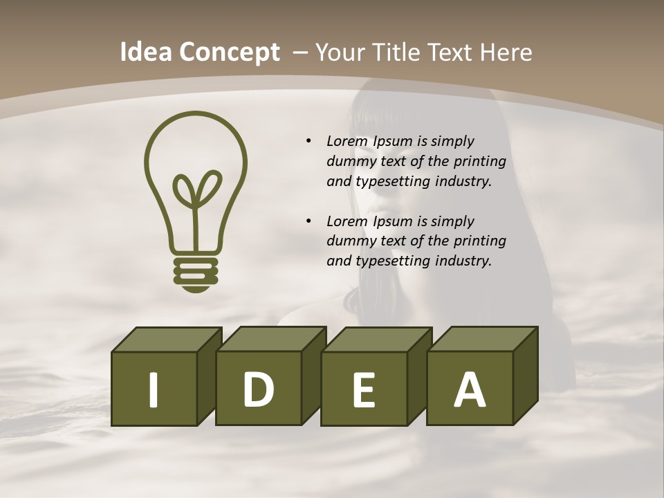 A Woman In The Water With Her Eyes Closed PowerPoint Template