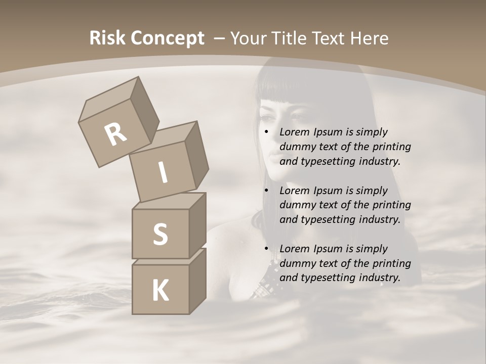 A Woman In The Water With Her Eyes Closed PowerPoint Template