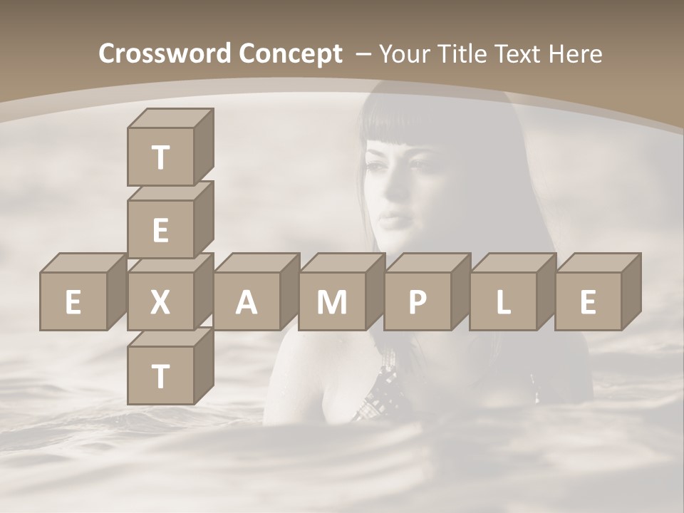 A Woman In The Water With Her Eyes Closed PowerPoint Template