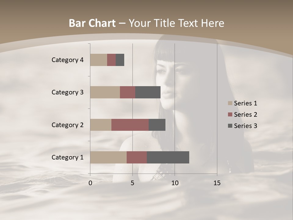 A Woman In The Water With Her Eyes Closed PowerPoint Template