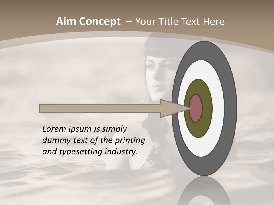 A Woman In The Water With Her Eyes Closed PowerPoint Template