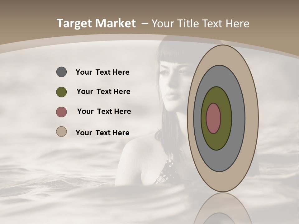 A Woman In The Water With Her Eyes Closed PowerPoint Template