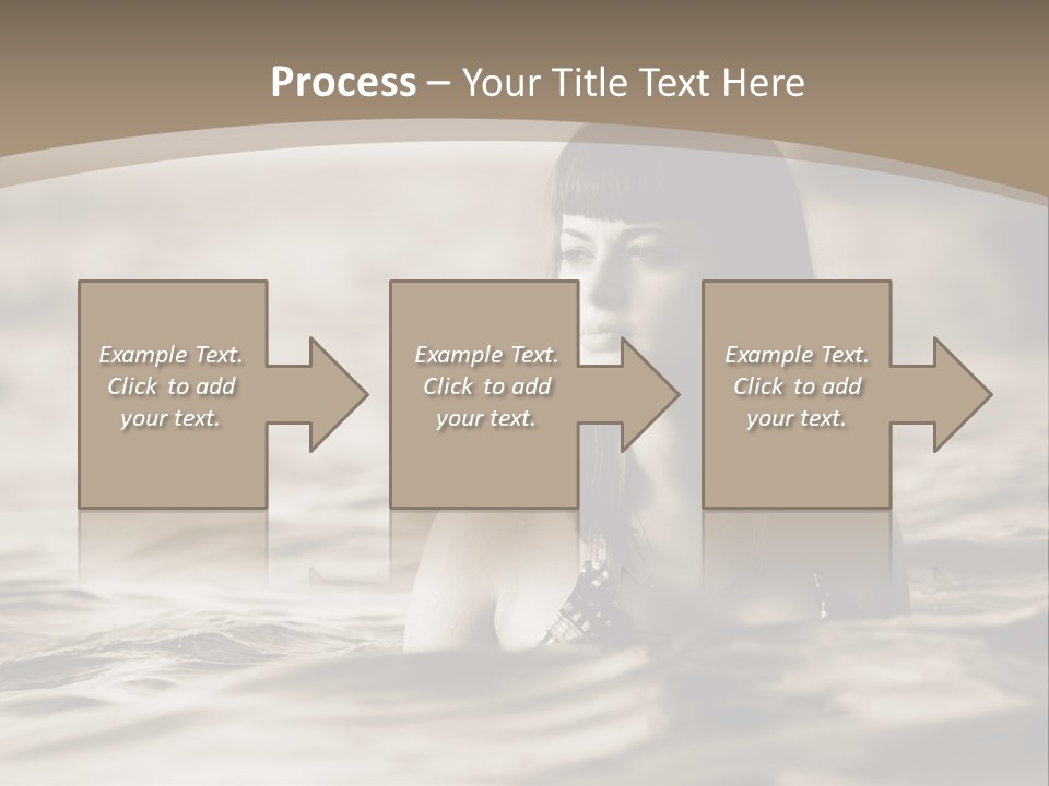 A Woman In The Water With Her Eyes Closed PowerPoint Template