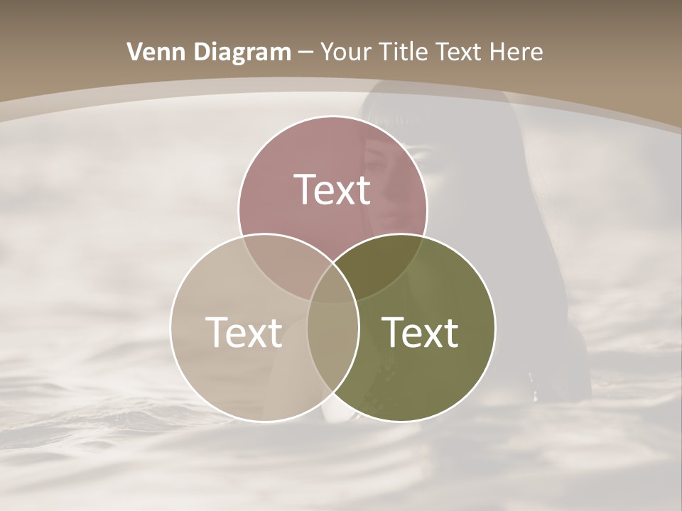 A Woman In The Water With Her Eyes Closed PowerPoint Template