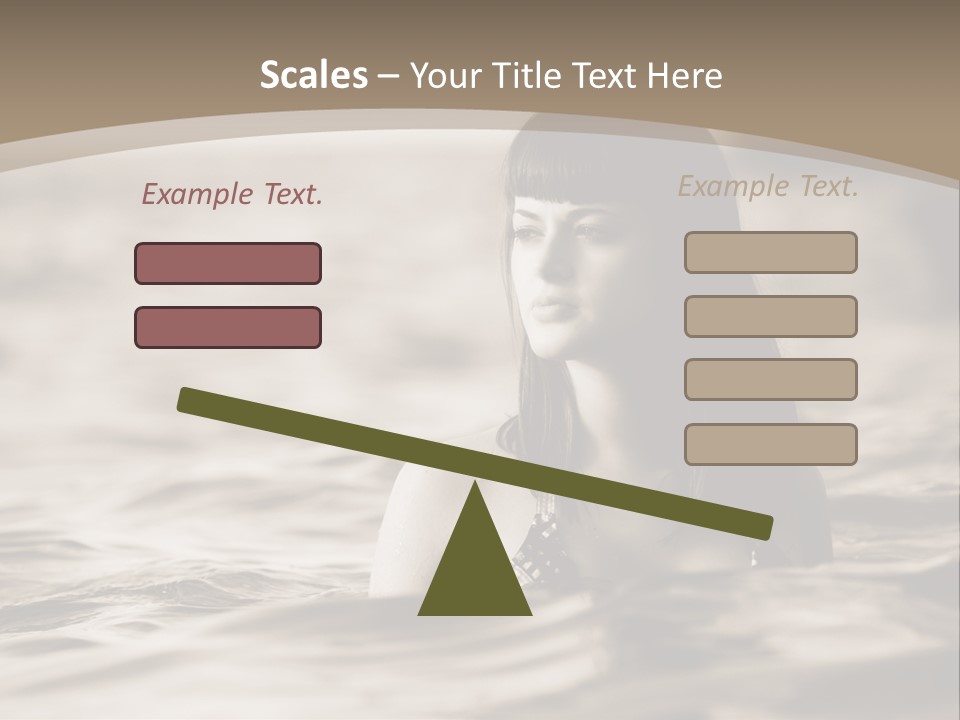 A Woman In The Water With Her Eyes Closed PowerPoint Template