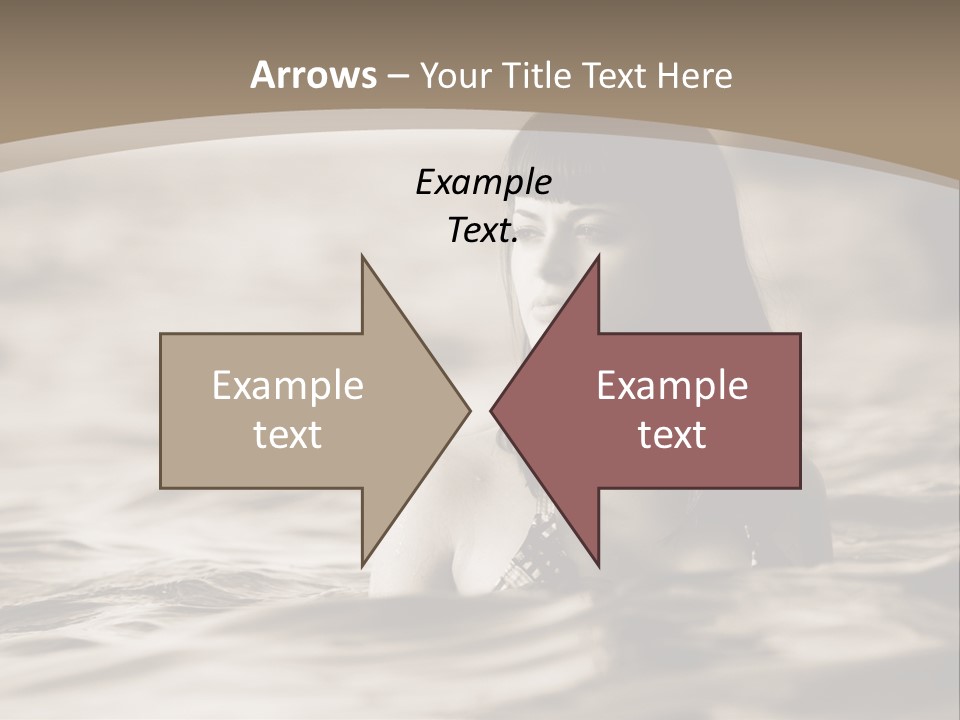 A Woman In The Water With Her Eyes Closed PowerPoint Template