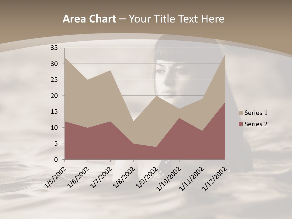 A Woman In The Water With Her Eyes Closed PowerPoint Template