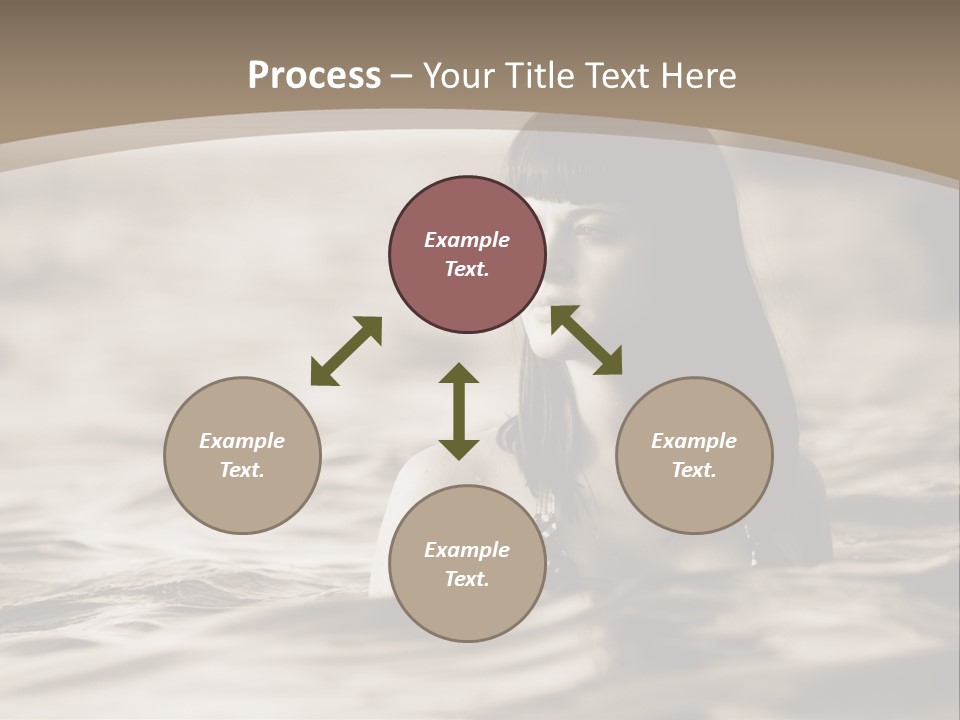 A Woman In The Water With Her Eyes Closed PowerPoint Template