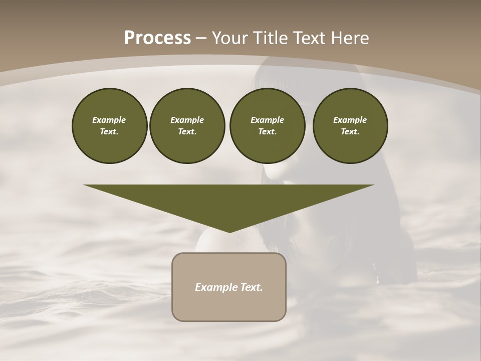 A Woman In The Water With Her Eyes Closed PowerPoint Template