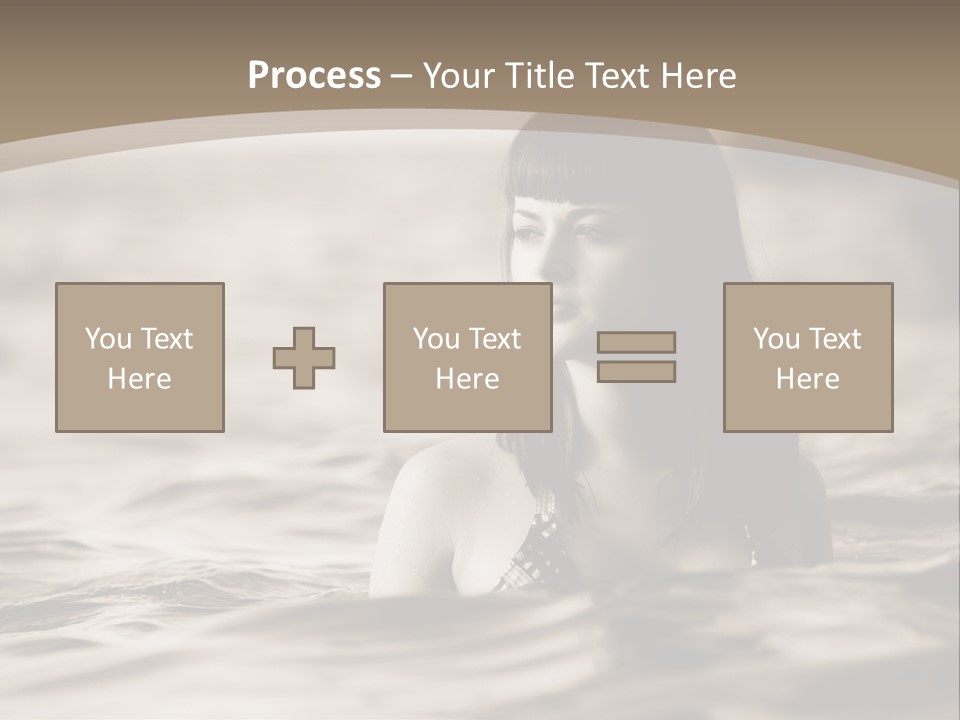 A Woman In The Water With Her Eyes Closed PowerPoint Template