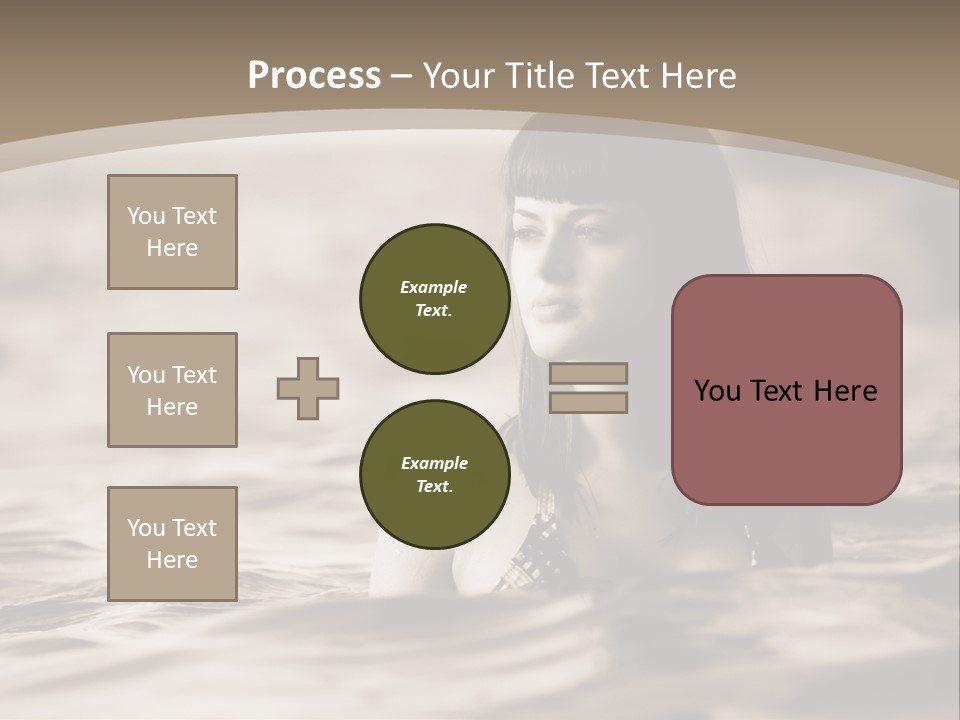 A Woman In The Water With Her Eyes Closed PowerPoint Template