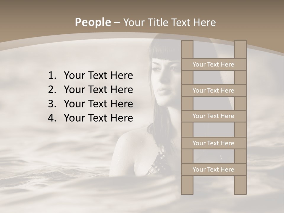 A Woman In The Water With Her Eyes Closed PowerPoint Template