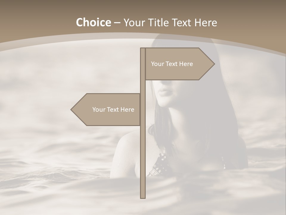 A Woman In The Water With Her Eyes Closed PowerPoint Template