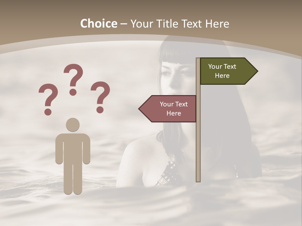 A Woman In The Water With Her Eyes Closed PowerPoint Template