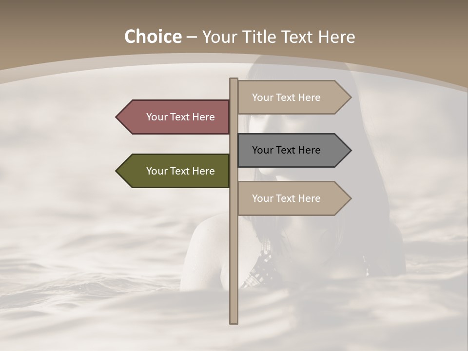 A Woman In The Water With Her Eyes Closed PowerPoint Template