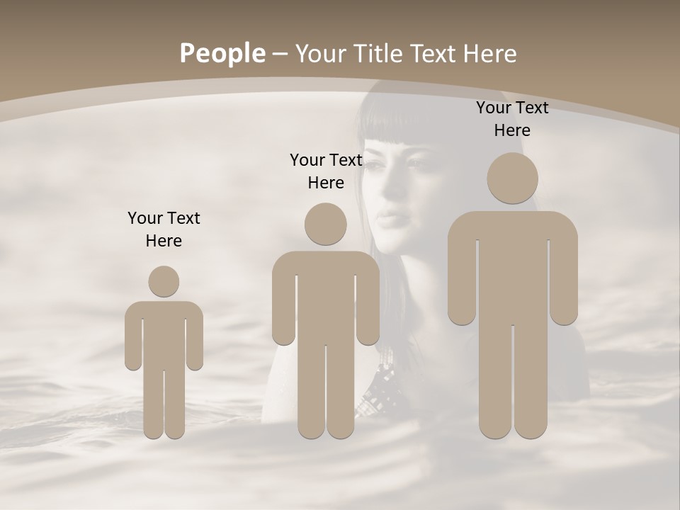 A Woman In The Water With Her Eyes Closed PowerPoint Template