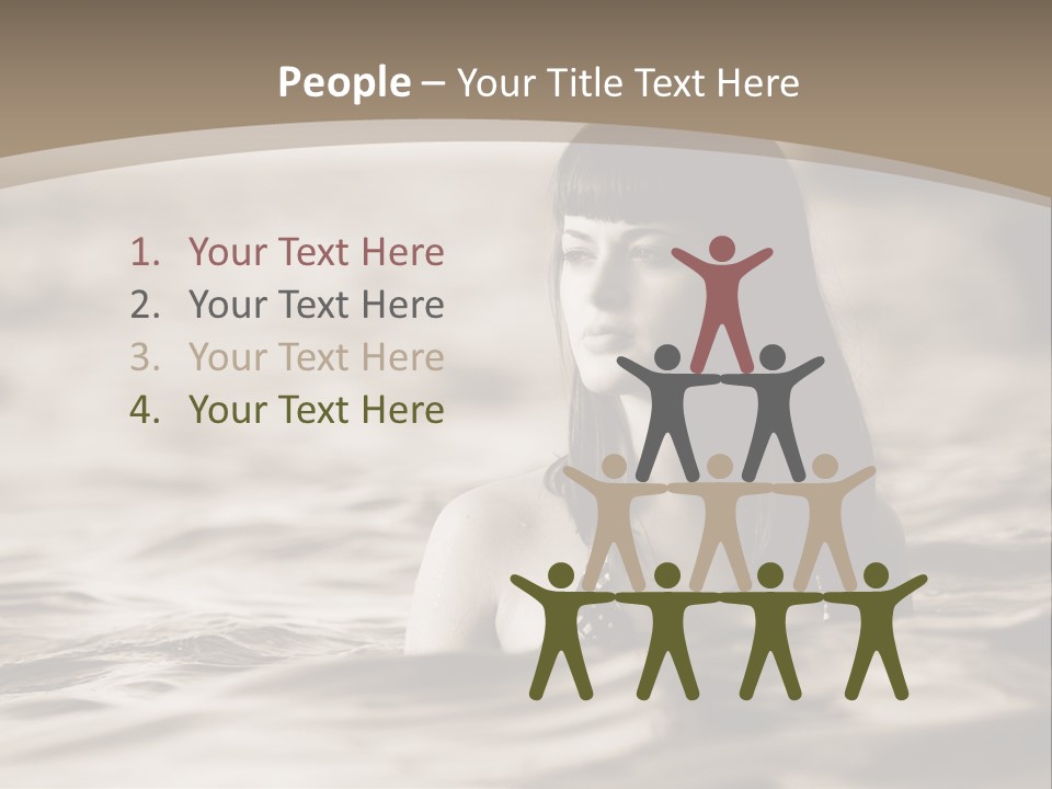 A Woman In The Water With Her Eyes Closed PowerPoint Template