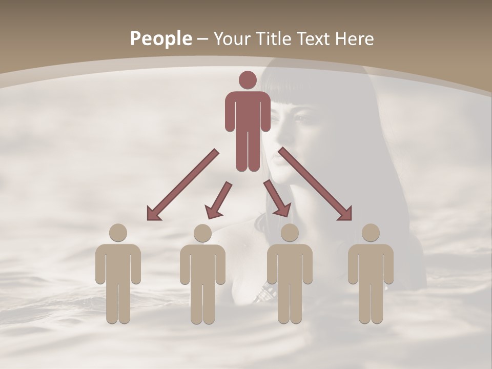 A Woman In The Water With Her Eyes Closed PowerPoint Template