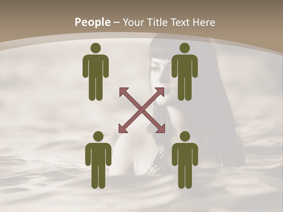 A Woman In The Water With Her Eyes Closed PowerPoint Template